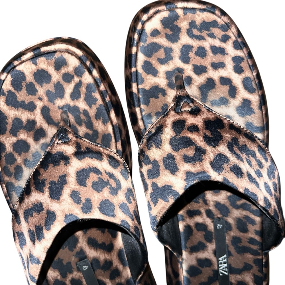 Zara Leopard Print Sandals Size 11 - Picture 9 of 16